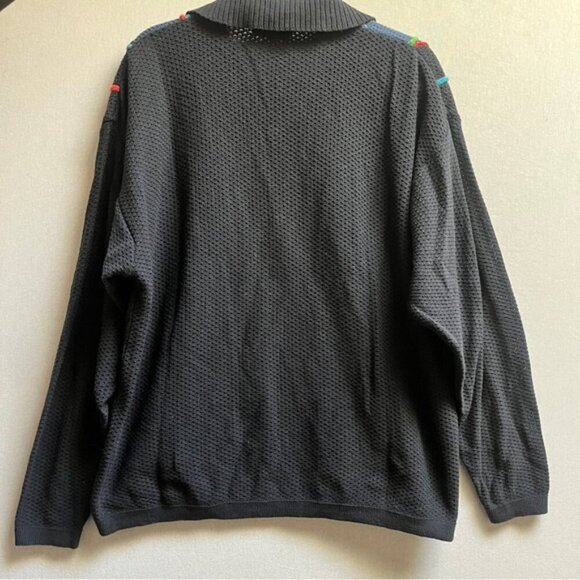 Vintage Di Bazzato 3D colourful roped textured cotton sweater Sz L - Picture 2 of 11